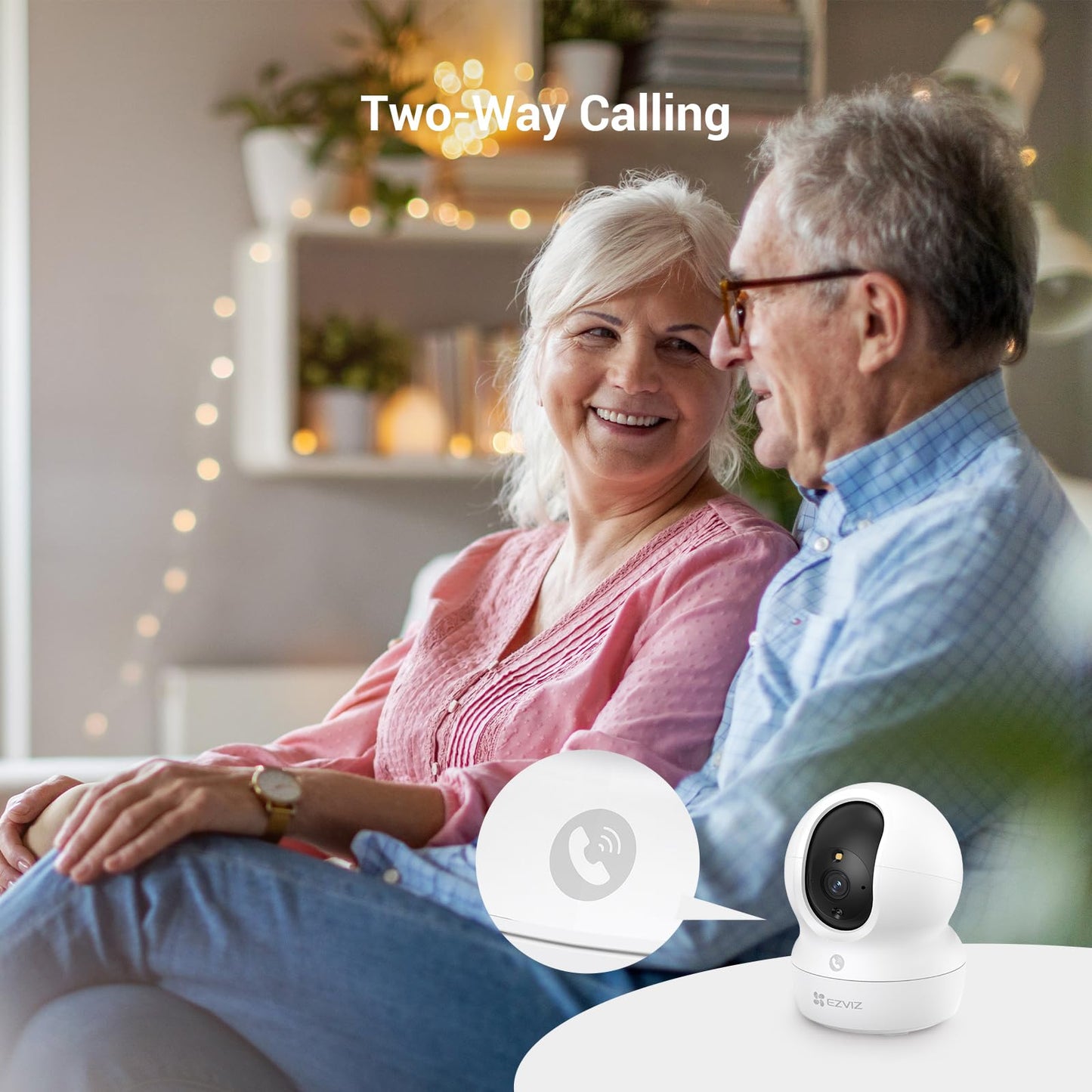 EZVIZ 4MP Indoor Camera No Monthly Fee, 512GB Supports, Spotlight Colour Night Vision, Dual Band Wifi, One-touch-calling Button, Two-way Audio, Sound/Human Detection, Works with Alexa (CP1 Pro 2K+)