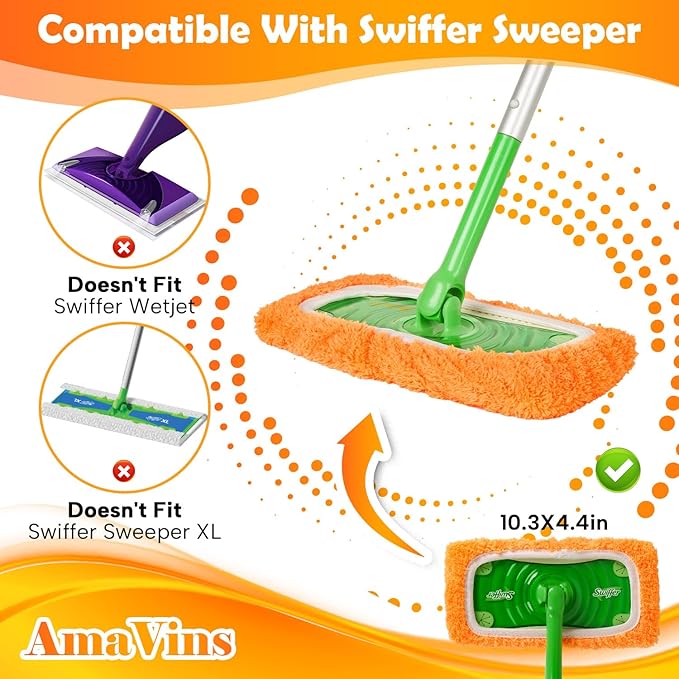 5 Pack Reusable Microfiber Mop Pads Compatible