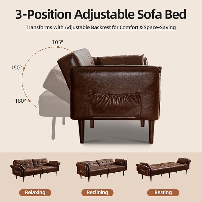HALLYBEE Futon Sofa Bed, Sleeper Sofa, Small Couch