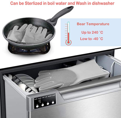 Pet Grooming Gloves - Soft and Durable Silicone Scrubber for Bathing, Hair Removal for Dogs, Cats, Horses
