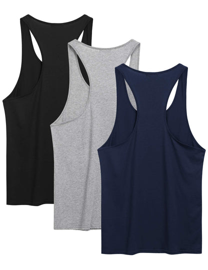 COOFANDY Men's 3 Pack Tank Tops Cotton Performance Sleeveless Casual Classic T Shirts