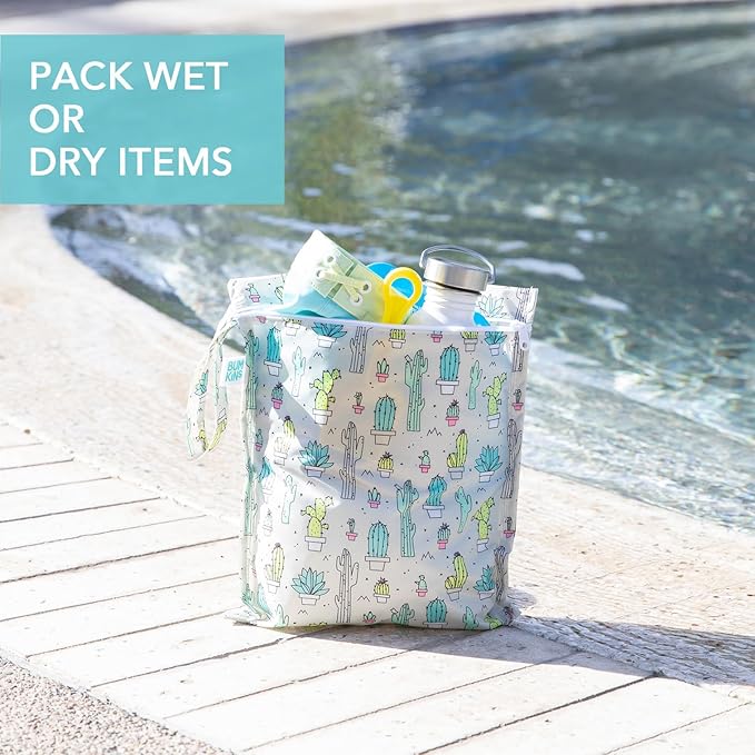 Bumkins Waterproof Wet Bag for Baby, Swim Suit, Cloth Diapers, Pump Parts