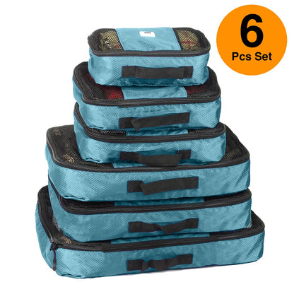 ANSIO Packing Cubes for Suitcase, Travel Luggage Organiser Set, Suitcase Organiser bags, Value Set for Travel and Home Storage, Small, Medium, Large, XL - (6 Piece Set) - Teal