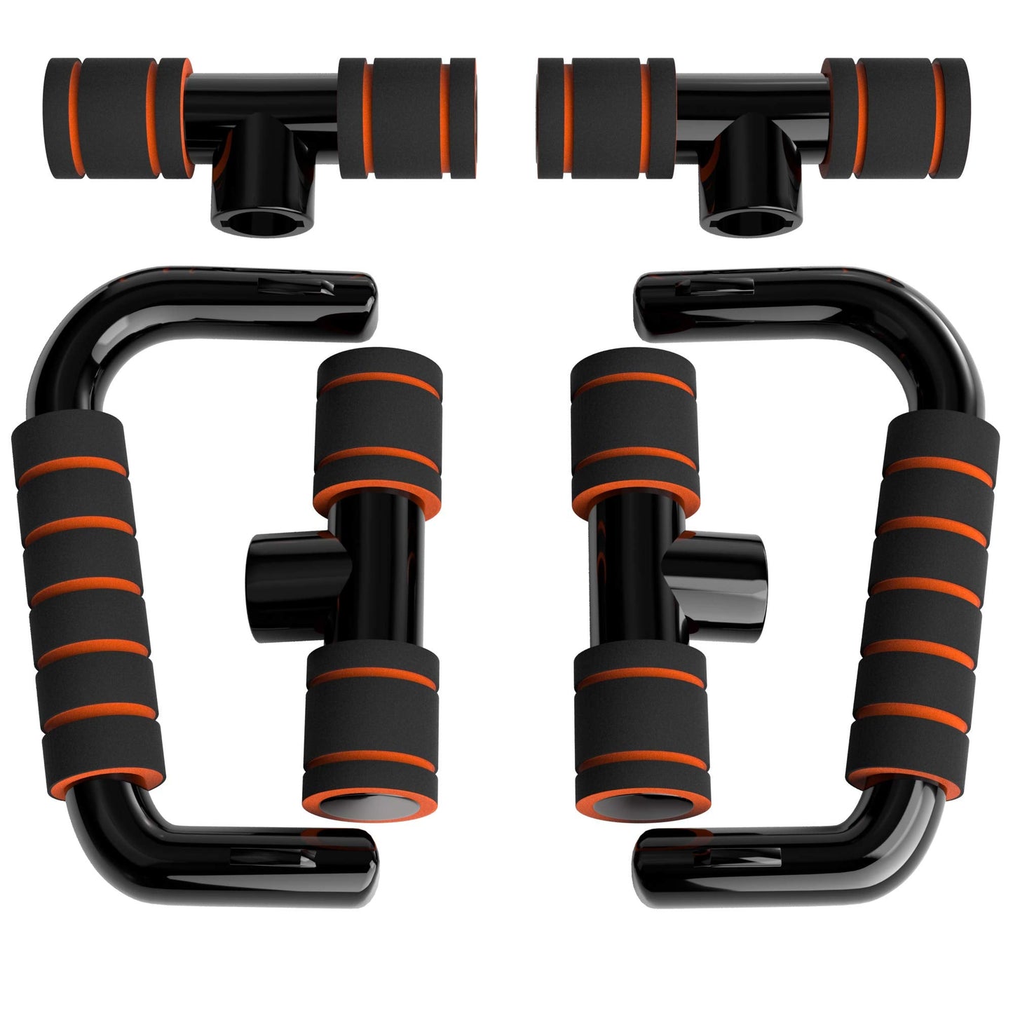 Readaeer Push Up Bars Gym Exercise Equipment Fitness 1 Pair Pushup Handles with Cushioned Foam Grip and Non-Slip Sturdy Structure Push Up Bars for Men & Women (Orange)