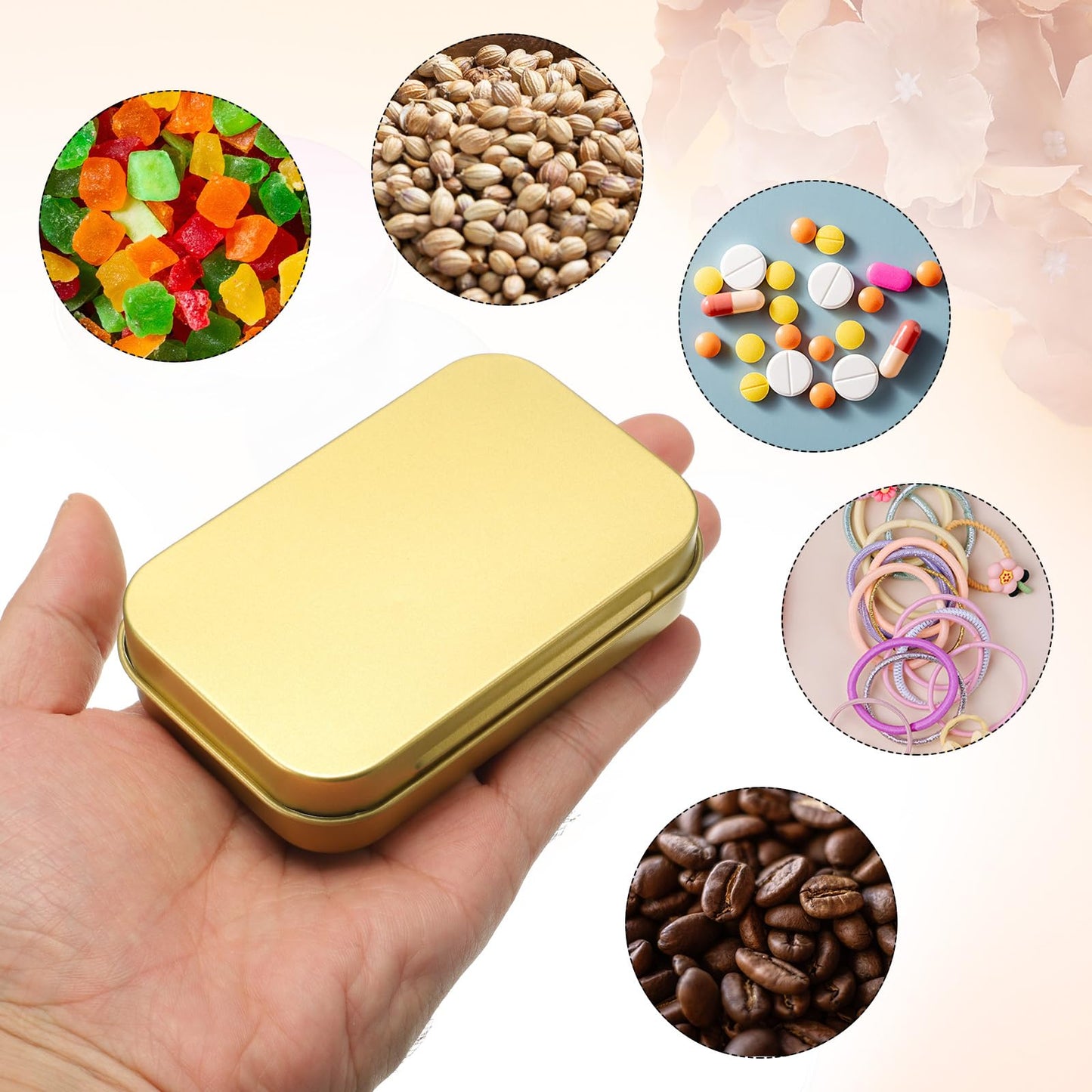 uxcell 12pcs Metal Tin Box, 3.7x2.4x0.8 Mini Portable Rectangular Empty Tinplate Small Storage Container Airtight Tins with Lids for Candy Favors Crafts Christmas Gifts, Gold