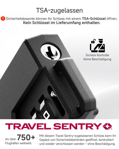 LUGGEX TSA Locks for Luggage, Suitcase Locks TSA Approved, Luggage Locks, Gift Box, Ease of Use & Durable(Black,2 Pack)