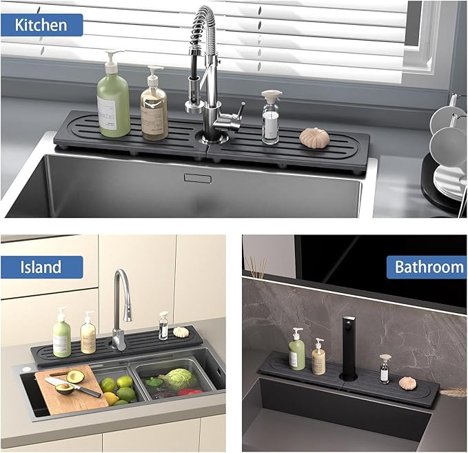 Faucet Mat for Kitchen Sink, Water Absorbent Kitchen Faucet Mat, Durable Sink