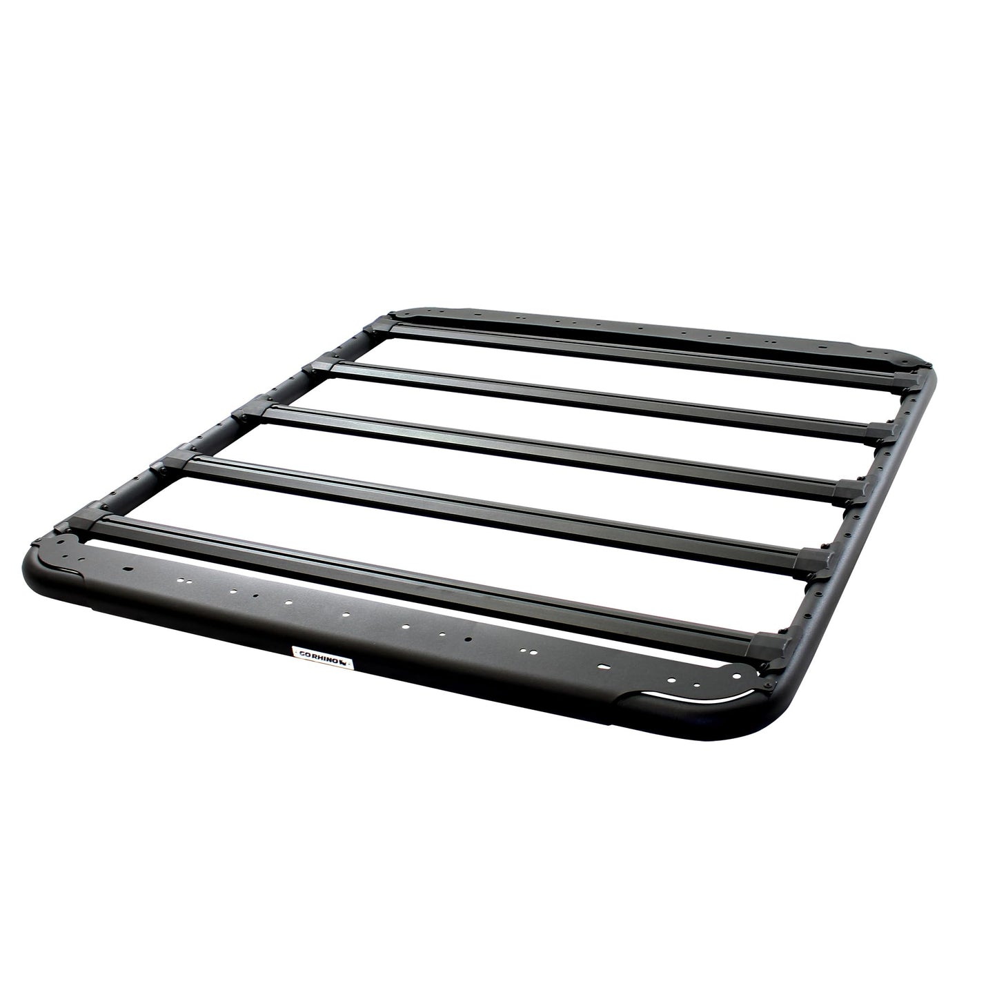 Go Rhino SRM 500 Flat Platform Roof Rack & Clamps | Aluminum, Textured Black, L: 55" x W: 52" | 5935055T | Mounts to Most Cross Bars