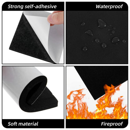8Pcs Adhesive Foam Padding Sheets with Adhesive Backing - Closed Cell Neoprene Foam Sheet, Self Stick Insulation Anti Vibration Pads, Non-Slip Insulation Pads Vibration, 4" x 4" Neoprene Rubber Sheets