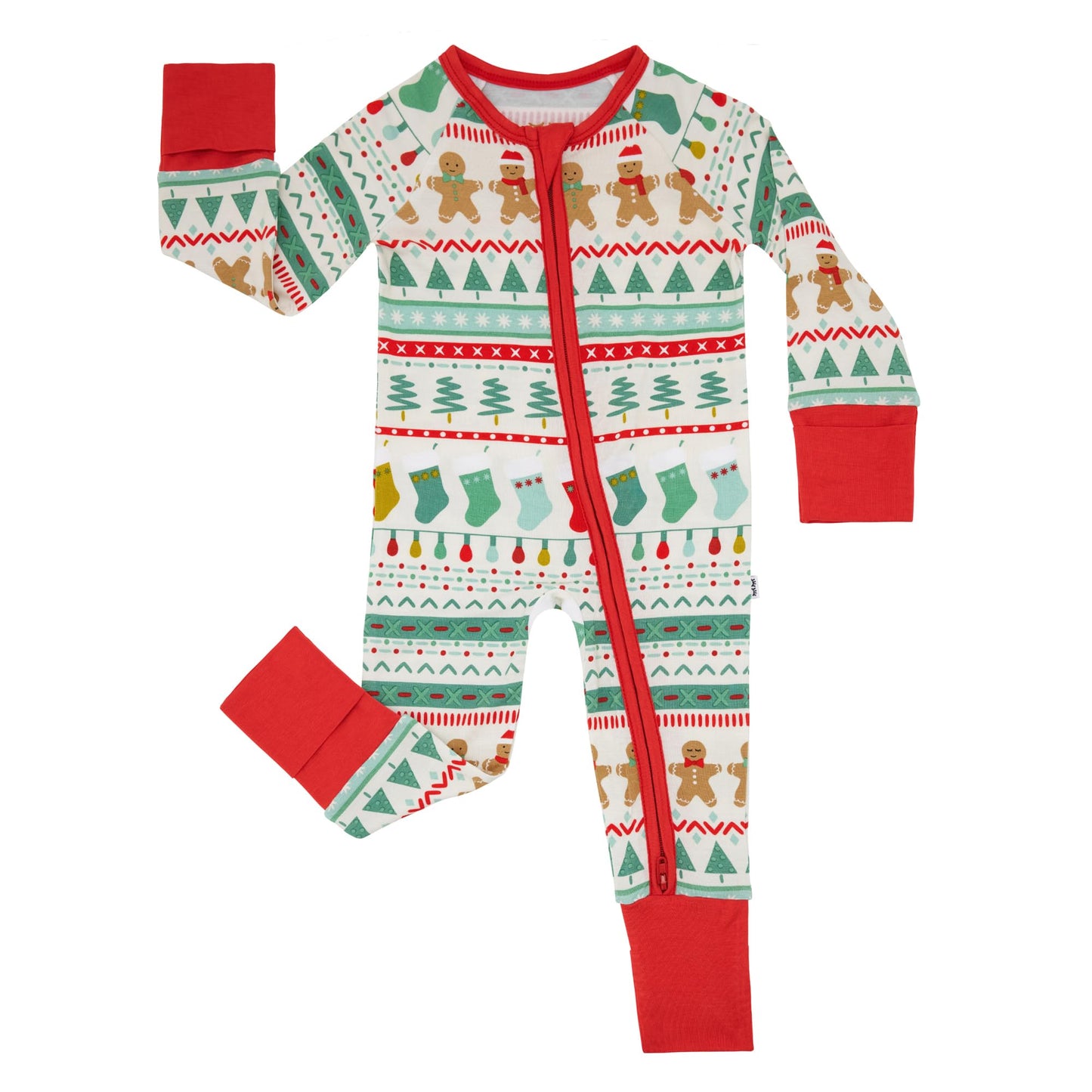 Little Sleepies Christmas Pajamas for Baby Boys & Girls, Viscose from Bamboo Newborn Pajamas, Family Matching Christmas PJs, Fair Isle, 0-3 months