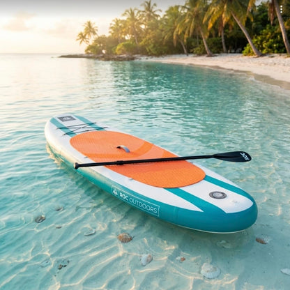 Roc Inflatable Stand Up Paddle Board with Premium SUP Paddle Board Accessories, Wide Stable Design, Non-Slip Comfort Deck for Youth & Adults (Aquas)