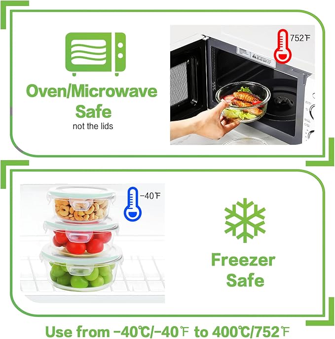 HOMBERKING Glass Food Storage Containers