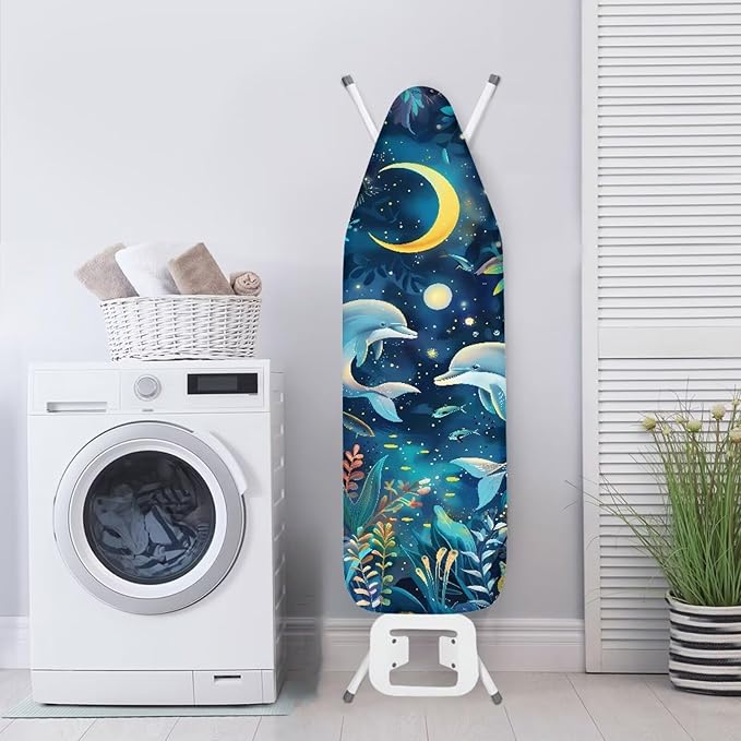Dolphin Ironing Board Cover and Pad, Stain Resistant and Scorch, Smooth Iron