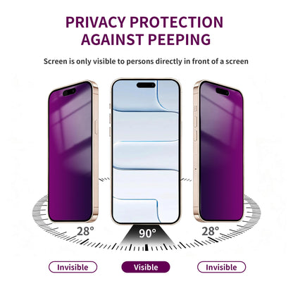 2 Pack Privacy Screen Protector for iPhone 16 Pro Max Tempered Glass 6.9inch Private Saver Anti-Spy Eye Protection Anti-Scratch Full Coverage