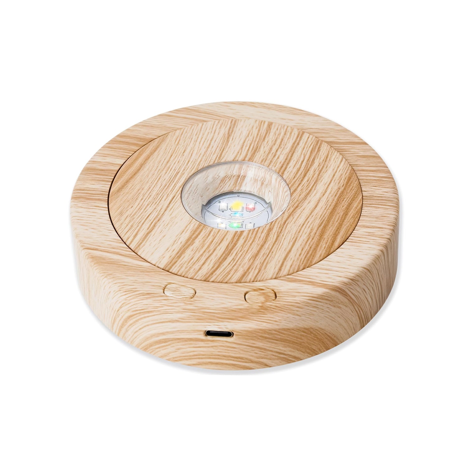 ZEERSHEE Light Base for Glass Art 4.5" Rotating Display LED Wood Base