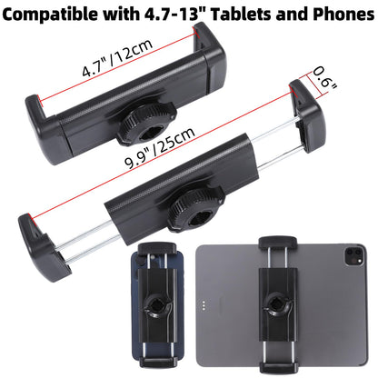 FPN Spin Bike Tablet Holder for iPad, Phone Holder Stand Exercise Bike Handlebar Mount for Treadmill Stationary Bicycle Elliptical Spin Bike Stroller Mic Stand, Compatible with iPad, iPhone (4.7-13")