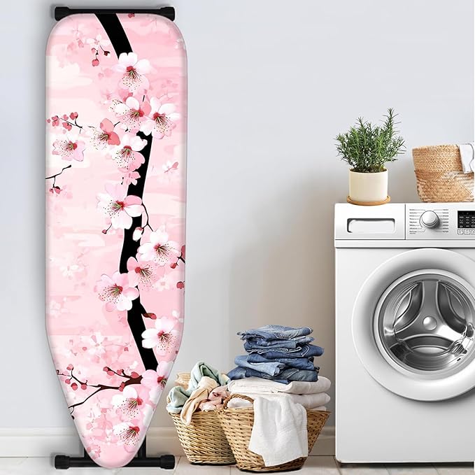 Nuxovilar Pink Cherry Blossom Ironing Board Cover, 15 * 54inch, Fit Most