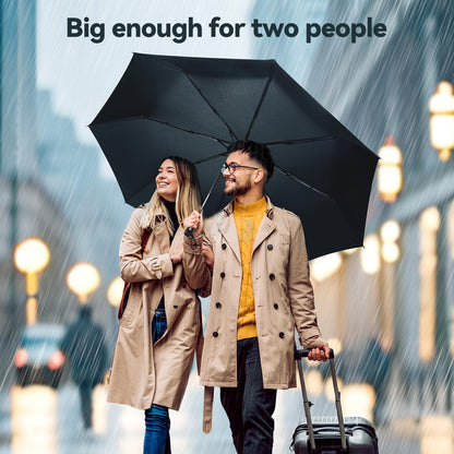 TechRise Umbrella, Compact Strong Windproof Automatic Umbrellas, Folding Lightweight, Portable Travel Golf Umbrella for Rain, One Button Auto Open and Close