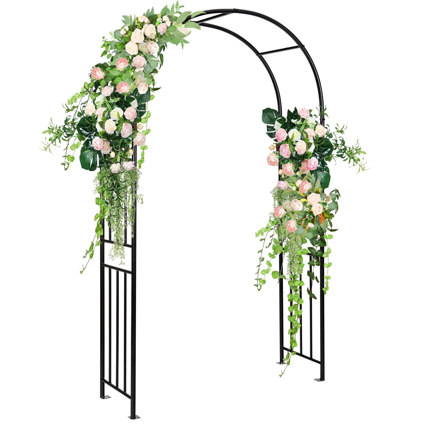S AFSTAR Metal Garden Arch, 7.2ft/86 Outdoor Arbor for Various Climbing Plant Flower, Arch Trellis for Wedding Garden Bridal Party Festival Decoration, Easy-to-Assemble