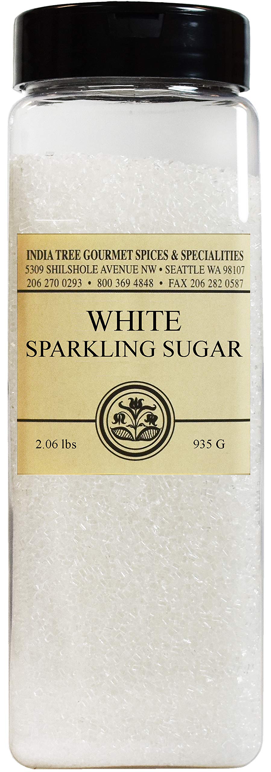 India Tree White Sparkling Sugar, 33 oz | Decorating Sugar for Baking, Beverages & Holiday Treats