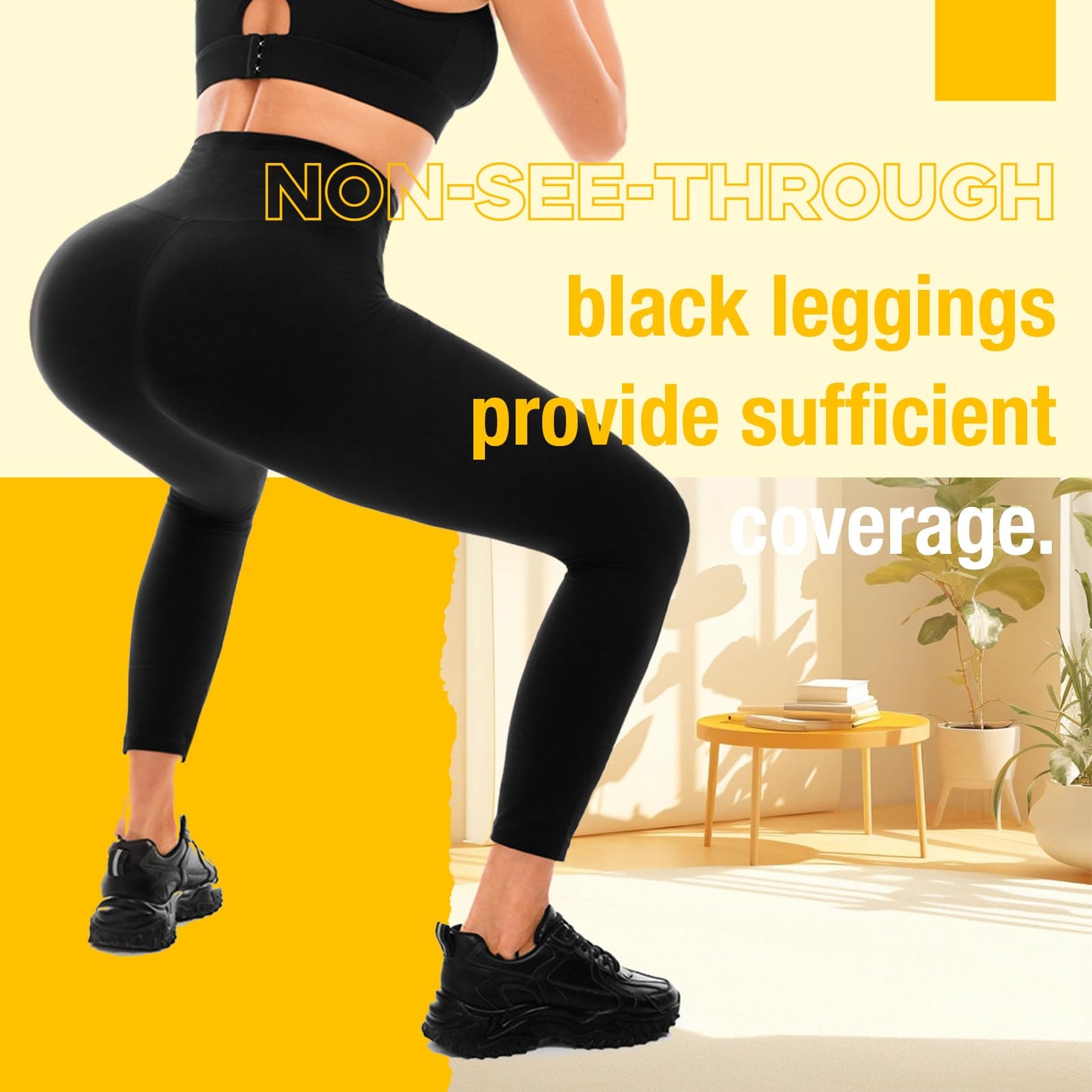 Sanpetix 3 Pack Black Leggings for Women, High Waisted Buttery Soft Leggings for Workout Running Yoga 3Black SM