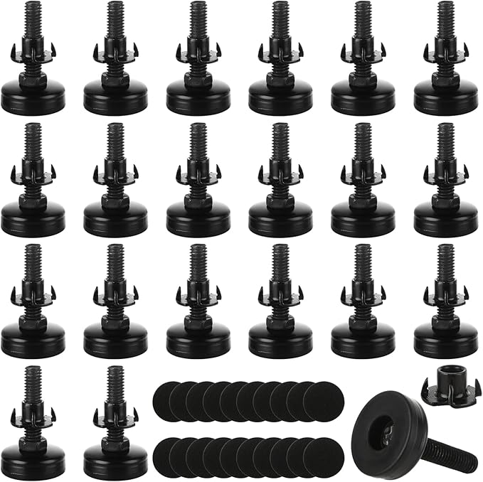 20Pack Adjustable Leveling Feet, 3/8”-16 Thread Heavy Duty Furniture Levelers