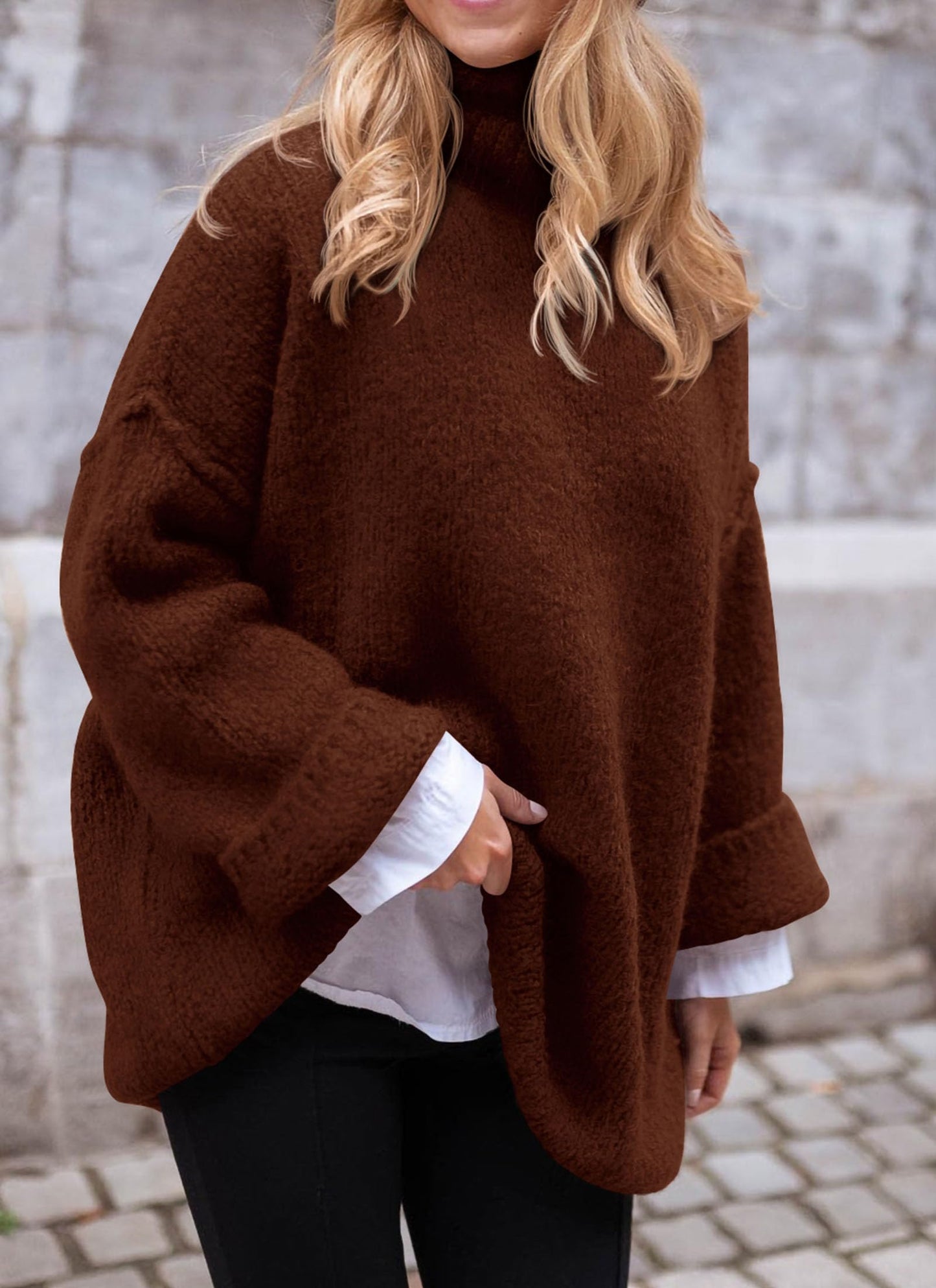 PRETTYGARDEN Oversized Sweaters for Women 2025 Chunky Turtleneck Sweater Fall Clothes Long Sleeve Tops Winter Clothing