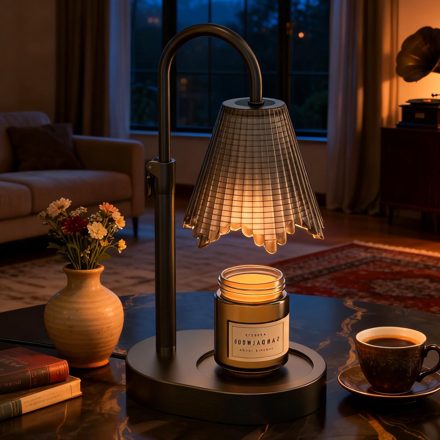 WYghyronic Candle Warmer Lamp with Timer & Dimmable 4-Level Brightness - Adjustable Height,for New Home Bedroom, Gifts for Women (Black2)