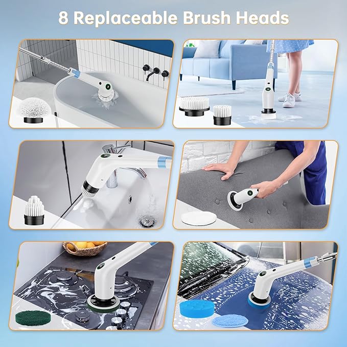 Electric Spin Scrubber, Cordless Shower Scrubber