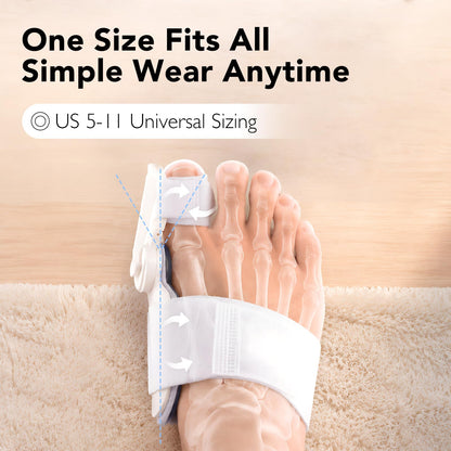 Hayruoy Bunion Corrector for Women & Men, Hallux Valgus Relief and Toe Alignment, include Toe Stretcher Band & Toe Separators, Free Size White