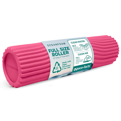 Oceanfoam Tidal Roller - Black Marbled - Muscle Massage Foam Roller for Back Pain & Stretching - Firm and Ergonomic Wide Wave Textured - Yoga, Athletics, & Wellness - Full Size, 20" x 5"