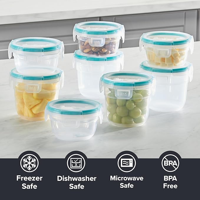 Snapware Plastic Total Solution 16-Pc Food Storage Containers Set, 2-Cup &