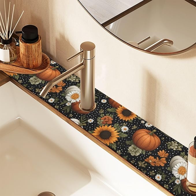Kitchen Sink Splash Guard 2 PCS 30 Inch Sink Faucet Mat Splash Guard
