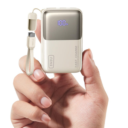INIU Pocket Size Portable Charger, Ultra Small 10000mAh 45W PD Power Bank, USB C in&Out Fast Charging Battery Pack, Travel Essentials Powerbank for iPhone 17 16 15 14 Pro Air, Xiaomi, Samsung S24 etc