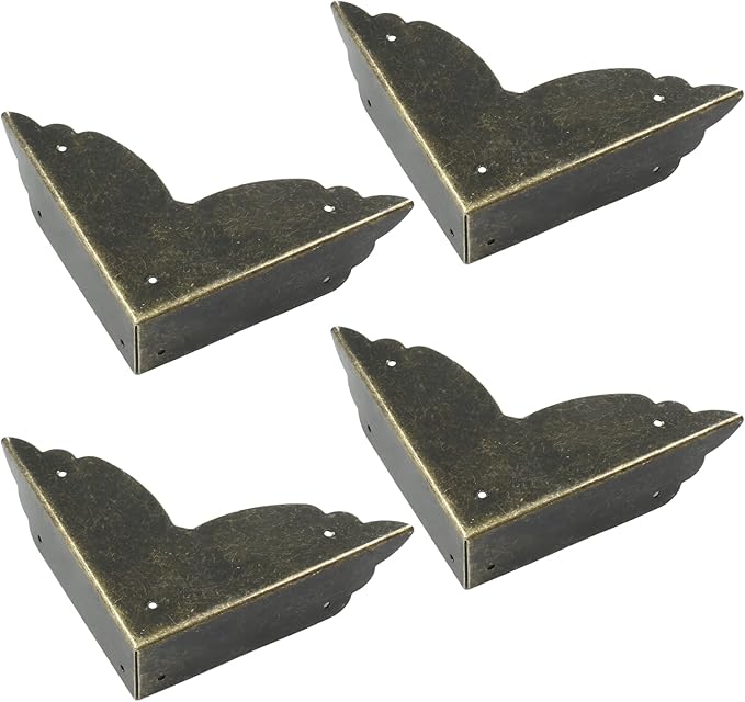 Bivethoi 12 Packs Bronze Box Corner Protectors, Edge Cover Safety Guard