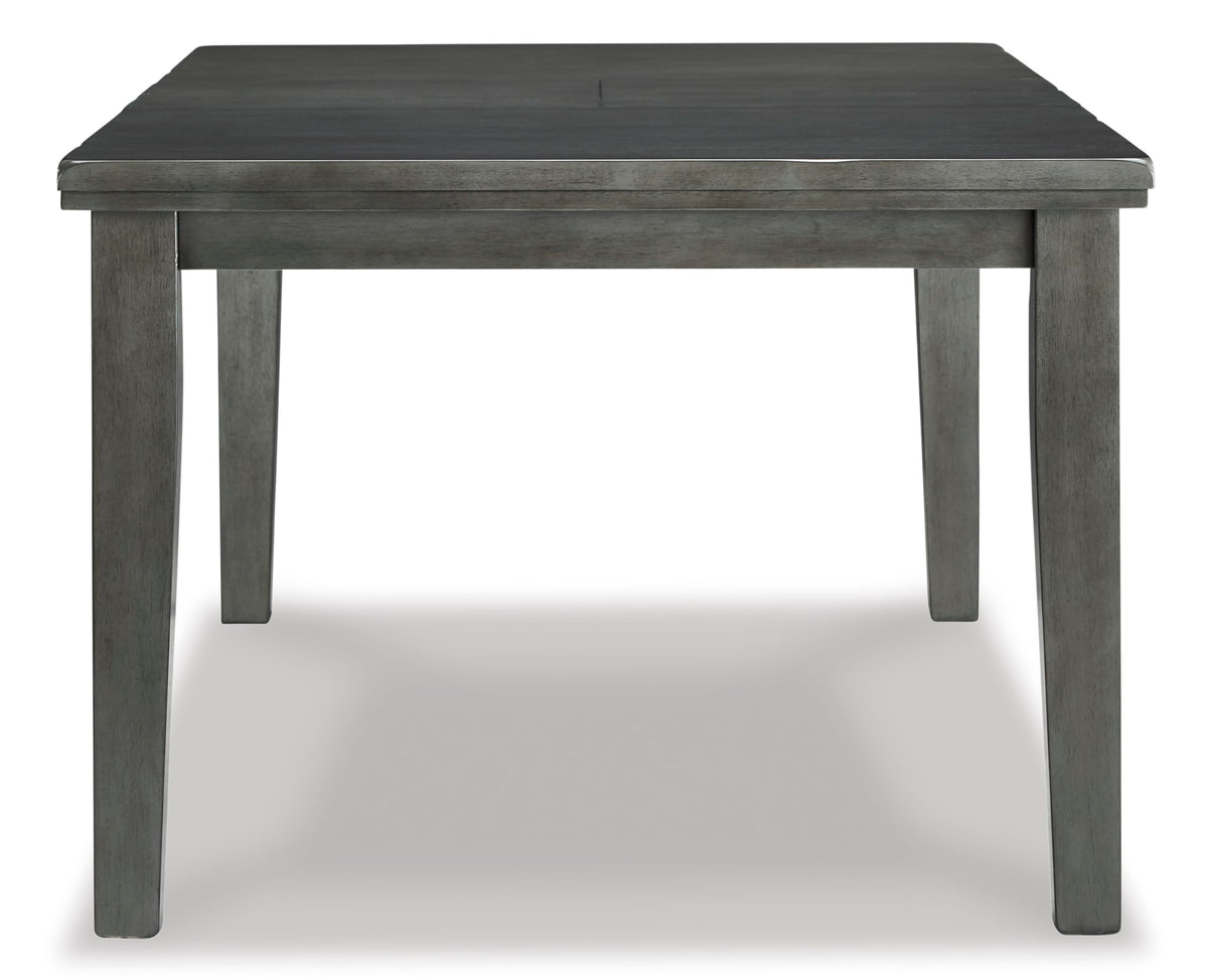 Signature Design by Ashley Hallanden Modern Farmhouse Rectangular Dining Room Butterfly Extension Table with Self-Storing Leaf, Seats Up to 6, Wood, Dark Gray