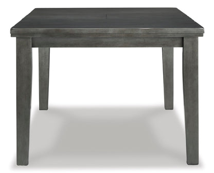 Signature Design by Ashley Hallanden Modern Farmhouse Rectangular Dining Room Butterfly Extension Table with Self-Storing Leaf, Seats Up to 6, Wood, Dark Gray