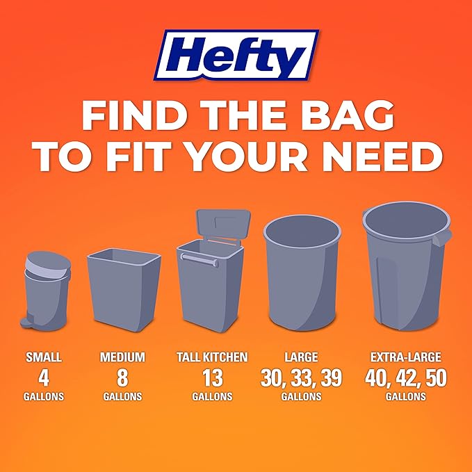 Hefty Medium Trash Bags, Fabuloso Scent, 8 Gallon