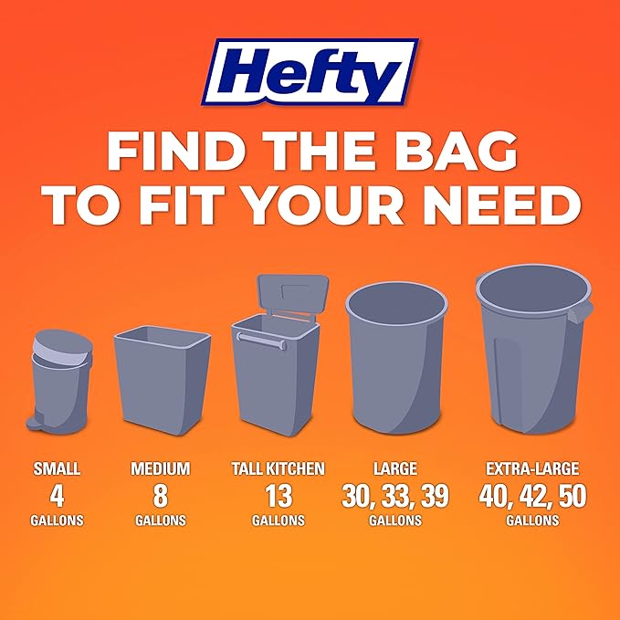 Hefty Medium Trash Bags, Fabuloso Scent, 8 Gallon
