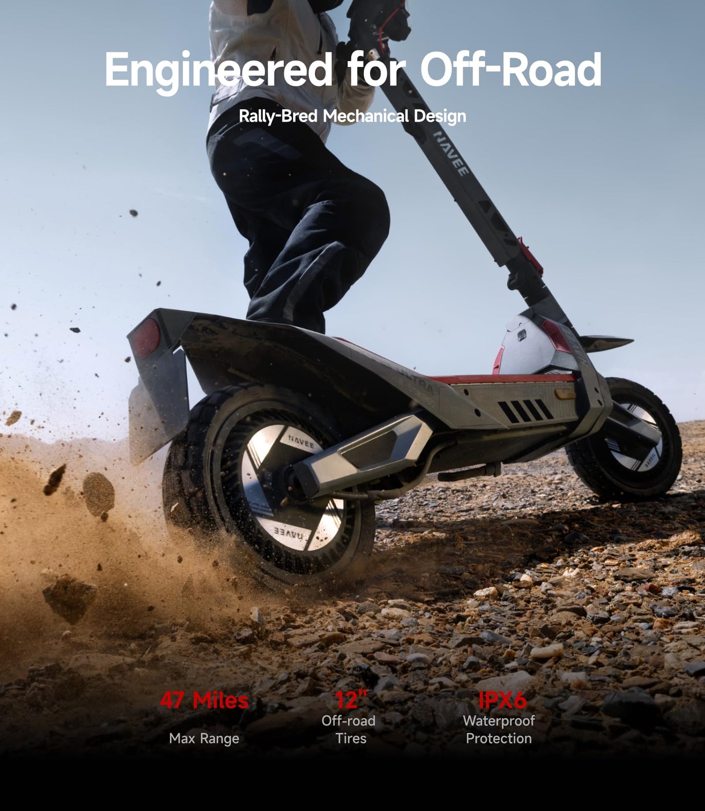 NAVEE XT5 Pro Electric Scooter, 30 mph Speed, 46.6 Miles Range, 2200W 2000W 1200W 1000W Motor, Dual Damping Arm Suspension & Disc Brake, Fast Charging, Adults Teens, 12" Off-Road Tires, Heavy Duty