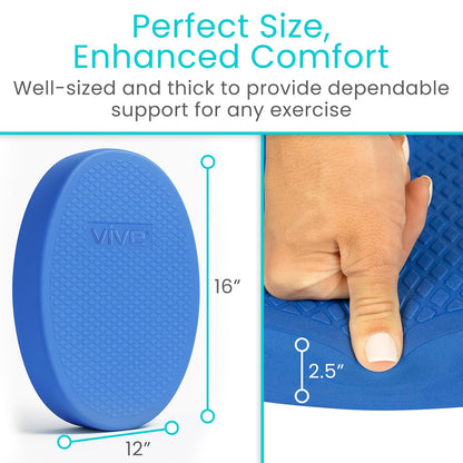 Vive Oval Balance Pad - Wobble Cushion for Physical Therapy and Rehabilitation Equipment - Soft Stability Trainer Foam for Workouts, Yoga, Core Strength and Pilates - Device for Women, Men and Kids