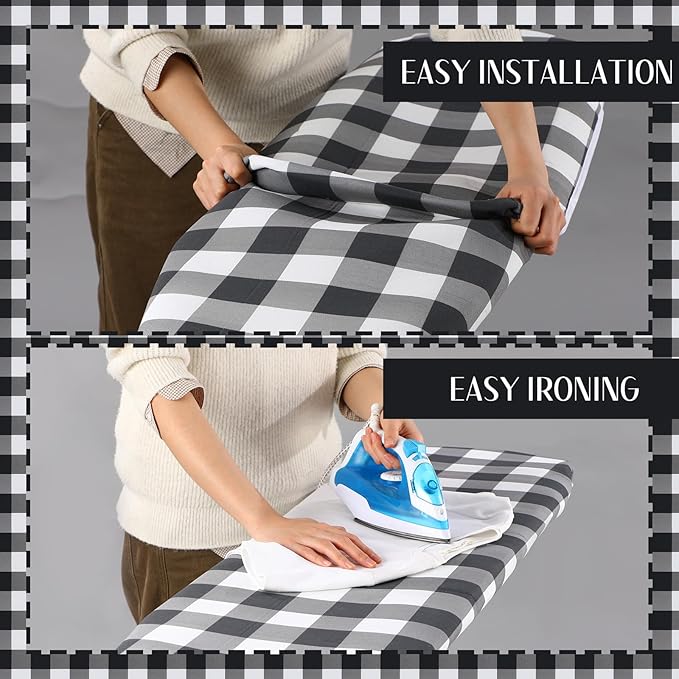 Tegeme Ironing Board Cover and Pad 15 x 54 Inch Cotton Thick Padded
