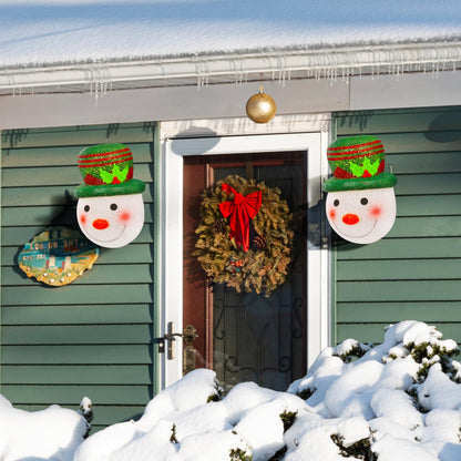 Hxezoc 2 Pack Christmas Snowman Porch Light Covers Good Light Transmission Lamp Covers for Christmas Front Yard, Garages, Garden, Porch Lamp Decoration
