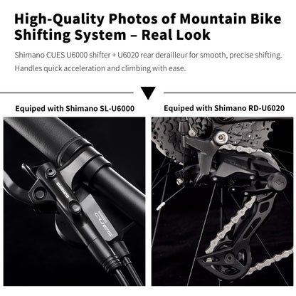 SAVADECK Carbon Fiber MTB with U6000 10 Speed Shift Groupset, Hydraulic Disc Brake wMT200 Break System (Gulf Blue, 29 * 17)