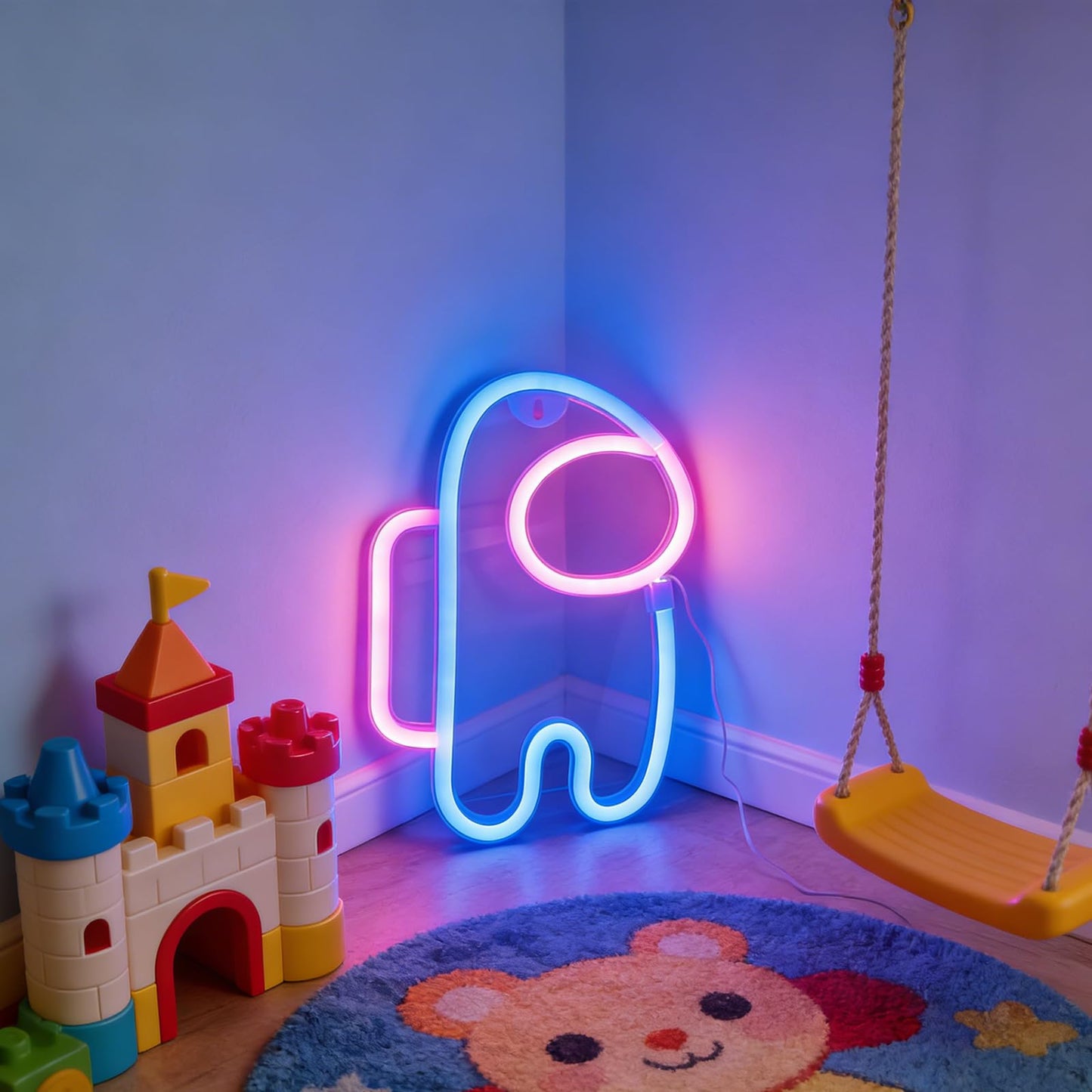 QiaoFei Alien Neon Sign Lights Astronaut with USB or Battery Operated for Kid's Room Bedroom Bar Restaurant Game Room Christmas Valentine's Day Birthday Party Gift LED Art Decoration Light.