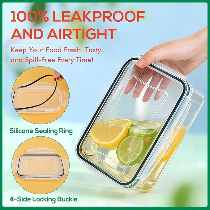 6 Pack Large Food Storage Containers