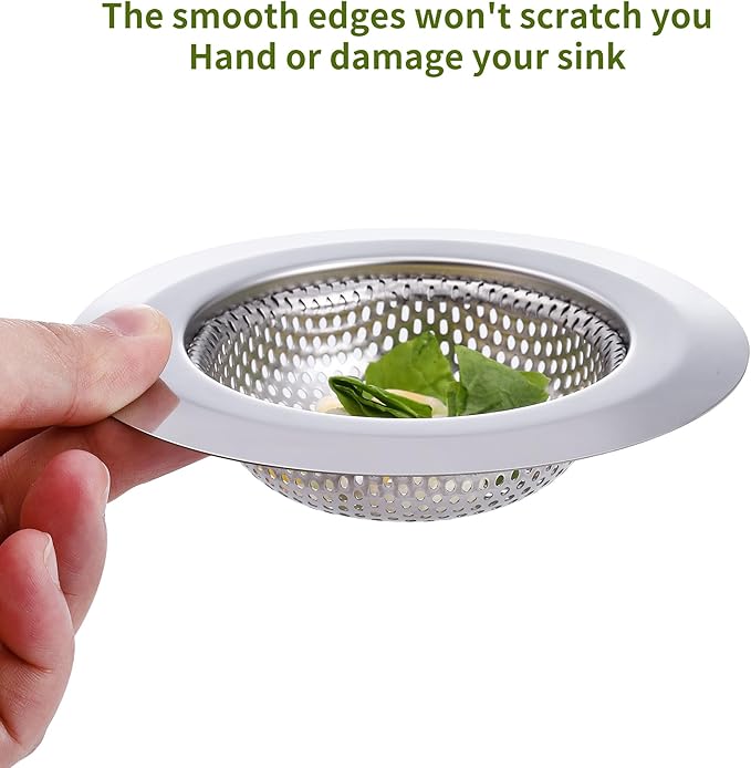 2Pcs Kitchen Sink Drain Strainer, Stainless Steel Kitchen Sink Strainer