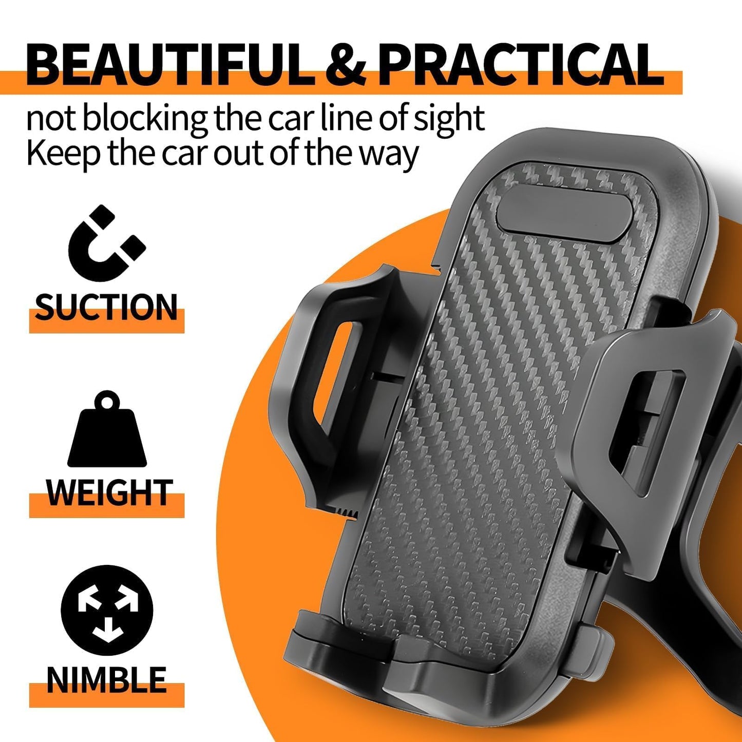 Phone Holder for car, Car Phone Holder Mount with Upgraded Metal Hook Clip for Air Vent, Car Mount Smartphones Holders