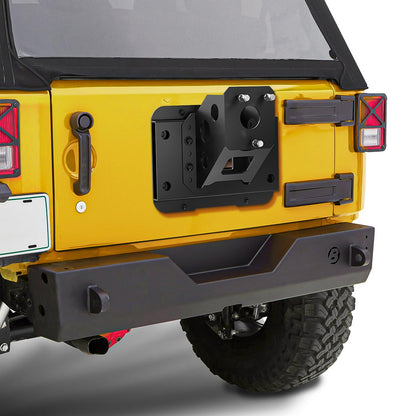 XOOKUN Adjustable jk Spare Tire Carrier Composition Jeep Wrangler JK JKU Unlimited 2007-2018 (2/4 Doors) Heavy Duty Installation Bracket Up to 37 inch