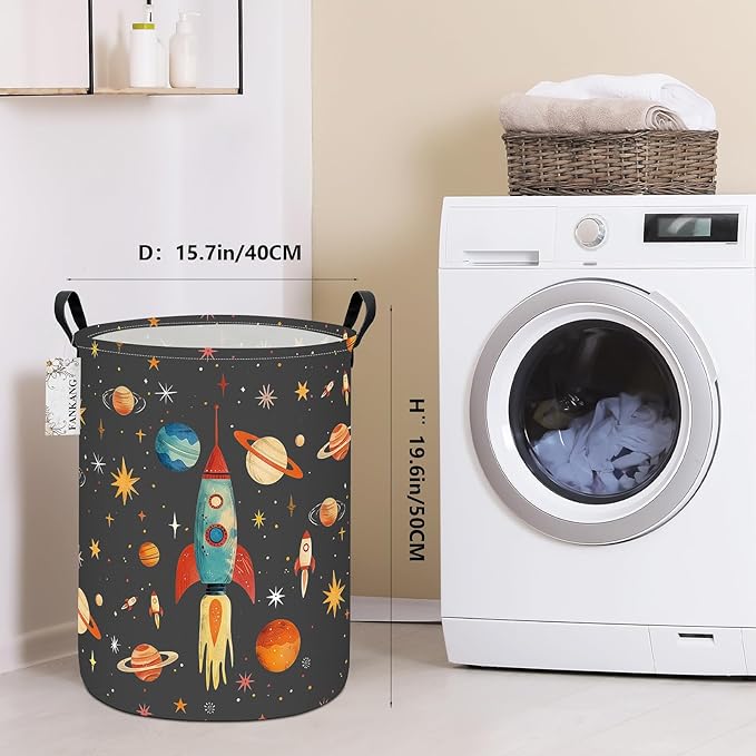 FANKANG Storage Basket, Nursery Hamper Canvas Laundry Basket Foldable